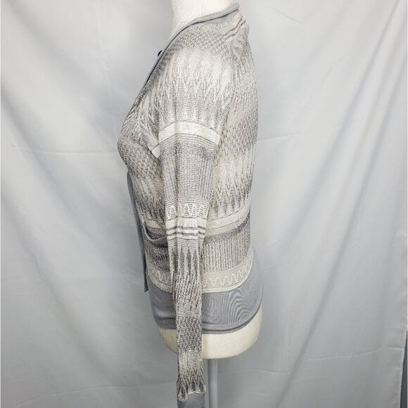 ANTHROPOLOGIE Postmark sweater etched frost sparkle metallic cardigan XS - Picture 4 of 7